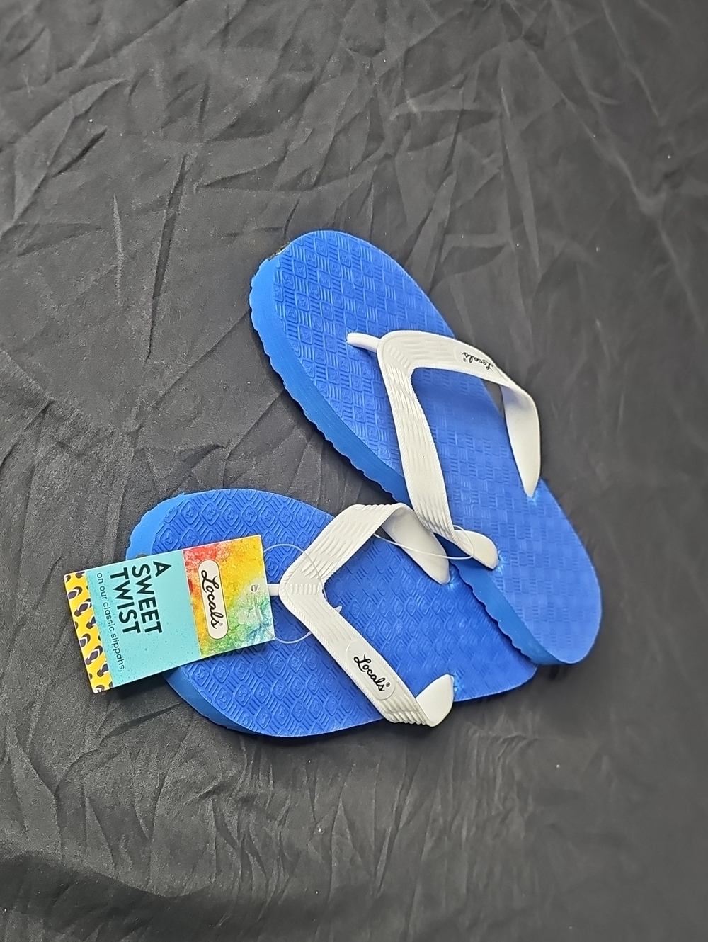 Locals Blue & White Flip Flops - Sweet Twist